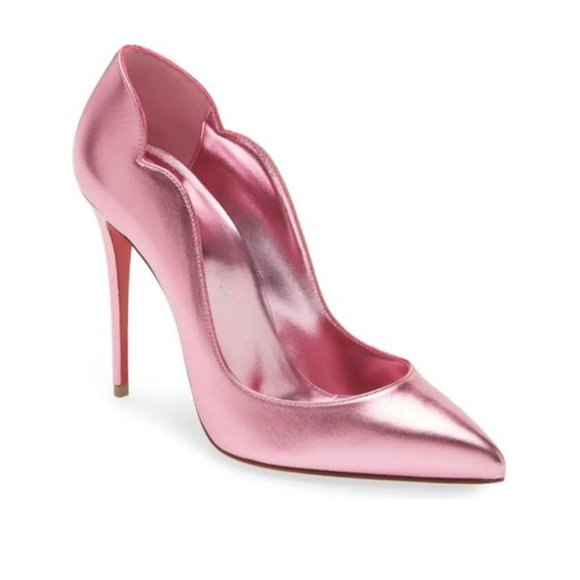 Christian Louboutin Shoes - Pink Hot Chick Pointed Toe Metallic Eu38 Pumps